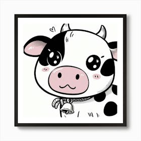 Line Art cow 2 Art Print