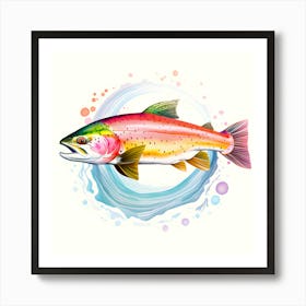 Jumping Trout Good ( Animals > Sea Life > Fish > Trout art) - 24x24x.25
