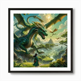 Dragon In The Forest Art Print