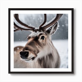 Reindeer In The Snow Art Print