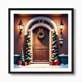 Christmas Decoration On Home Door Mysterious (5) Art Print