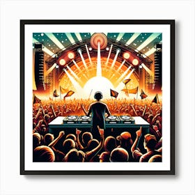 Dj At A Concert 2 Art Print