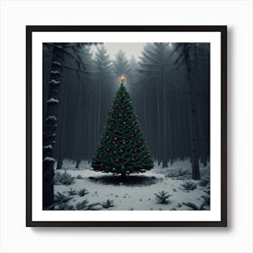 Christmas Tree In The Forest 10 Art Print