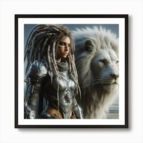 Wolf And Lion Art Print