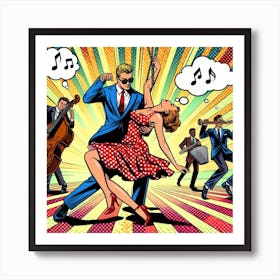 Swing dance, pop art 1 Art Print