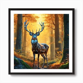 Deer In The Forest 143 Art Print