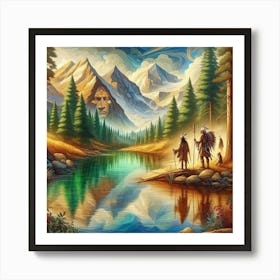 Native Americans In The Mountains Art Print