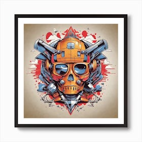 Skull T-Shirt Design 3 Art Print