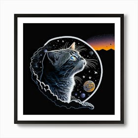 Cat Colored Sky (138) Art Print