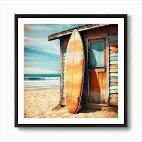 Surfboard On The Beach 6 Art Print