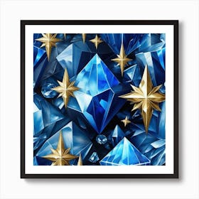 Blue Crystals 3 Art Print