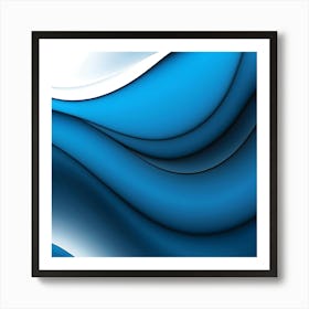 Abstract Blue Wave 7 Art Print