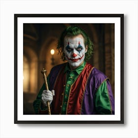 Joker In A Medieval Jester Costume Art Print