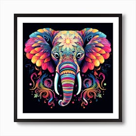 Maraclemente Patterned Elephant Neon Colors 43 Full Page No Neg Bb602fd3 1484 4a66 A377 6d596fe039db Art Print