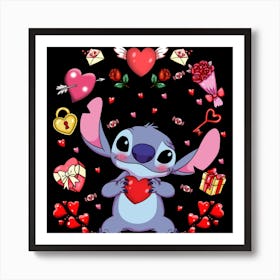 Stitch Valentine Art Print