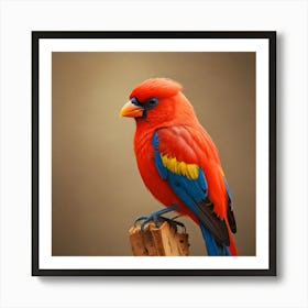 Bird Perched On A Branch 1 Art Print