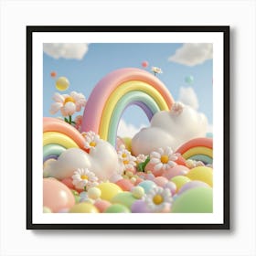 Colourful Rainbows-Candy Clouds Art Print