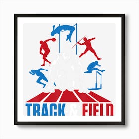 Cute Track And Field Athletics For Boys And Girls Art Print