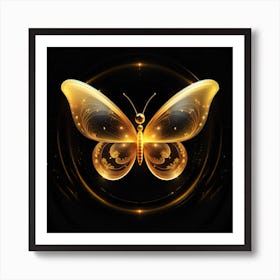 Golden Butterfly 39 Art Print