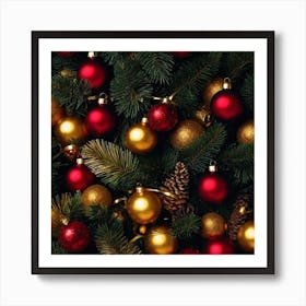 Christmas Tree Ornaments Art Print