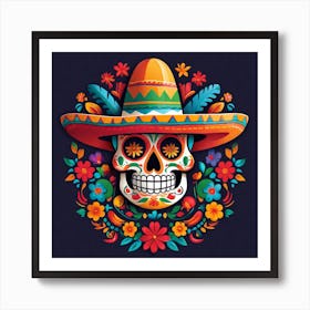 Day Of The Dead Skull 65 Art Print