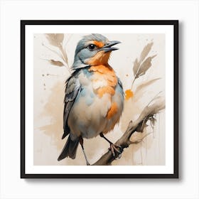 Bird On A Branch Art Print