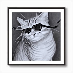 Cat In Sunglasses3 Art Print