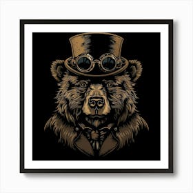 Steampunk Bear 40 Art Print