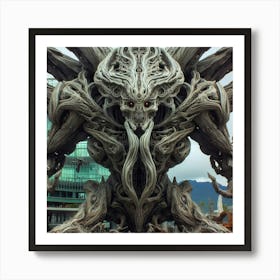 Demon Sculpture In Vancouver Art Print