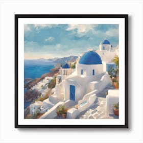 Charming Santorini Island Art Print