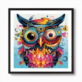 Colorful Owl Art Print