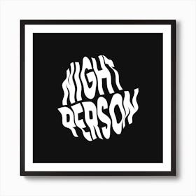 "Night Person" in Wavy Warped Typography Art Print