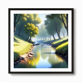 River In The Forest 29 Art Print