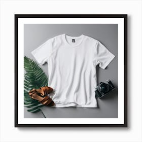 White T - Shirt 3 Art Print