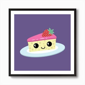 Cute Cheesse Cake Square Art Print