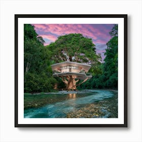Tree House In The Jungle 1 Art Print