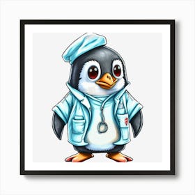 Doctor Penguin , Animal Lover Art Print