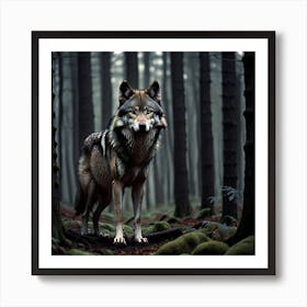 Wolf In The Forest 57 Art Print