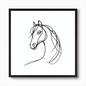 Horse Line Art 06 Art Print