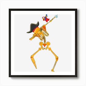 Dabbing Skeleton Pirate Halloween Art Print