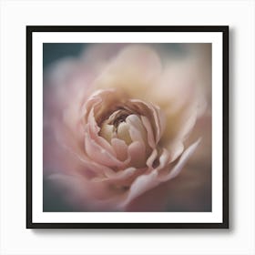 A Close Up Of A Delicate Woman Bud Just Beginning To Bloom, With Soft Petals And Hints Of Vibrant Co Art Print