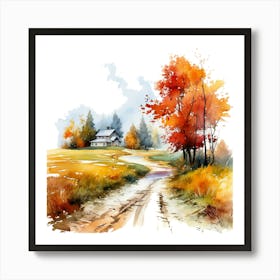 Watercolor Of Autumn 4 Art Print