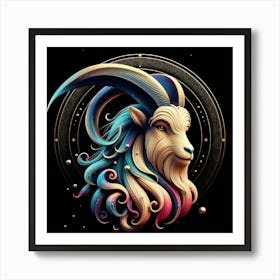 Markhore Goat head Art Print