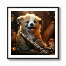 Dog With A Wand Art Print