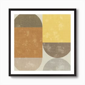 Abstract Shapes With Texture Art Print