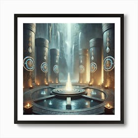 Cascade Sovereignty Temple Of Serenity Art Print