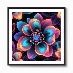 Psychedelic Flowers Art Print