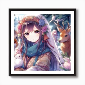 Anime Girl, Person, Person, Person Art Print