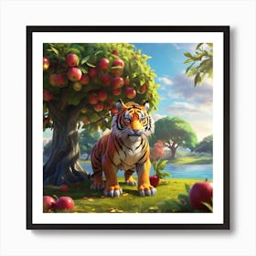 Tiger In The Apple Tree Art Print