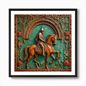 Knight On Horseback 3 Art Print